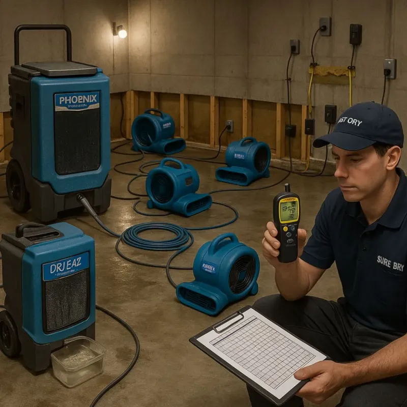 Structural Drying and Dehumidification process in Columbia, NC